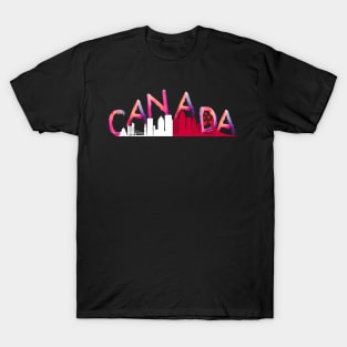 Canada : Maple Melody: Red & White Watercolor Tribute to Canadians T-Shirt